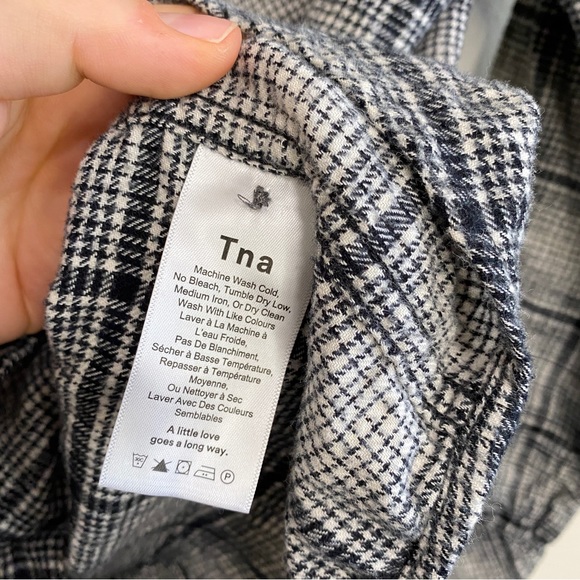 Aritzia Tops Aritzia Tna The Boyfriend Flannel Plaid Black White M